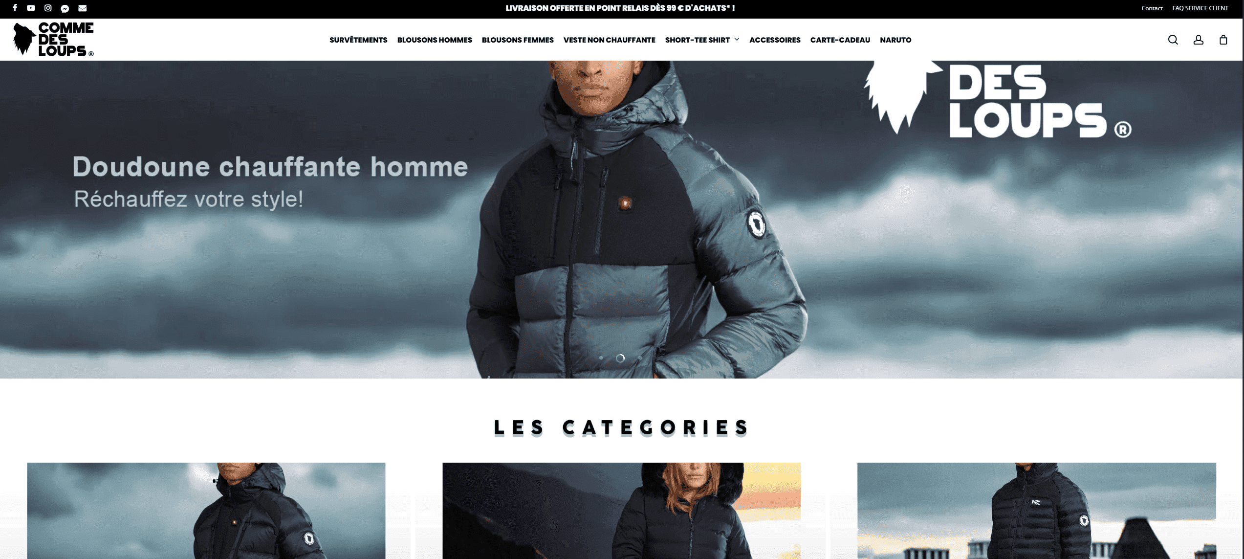 Comme des Loups e-commerce platform interface
