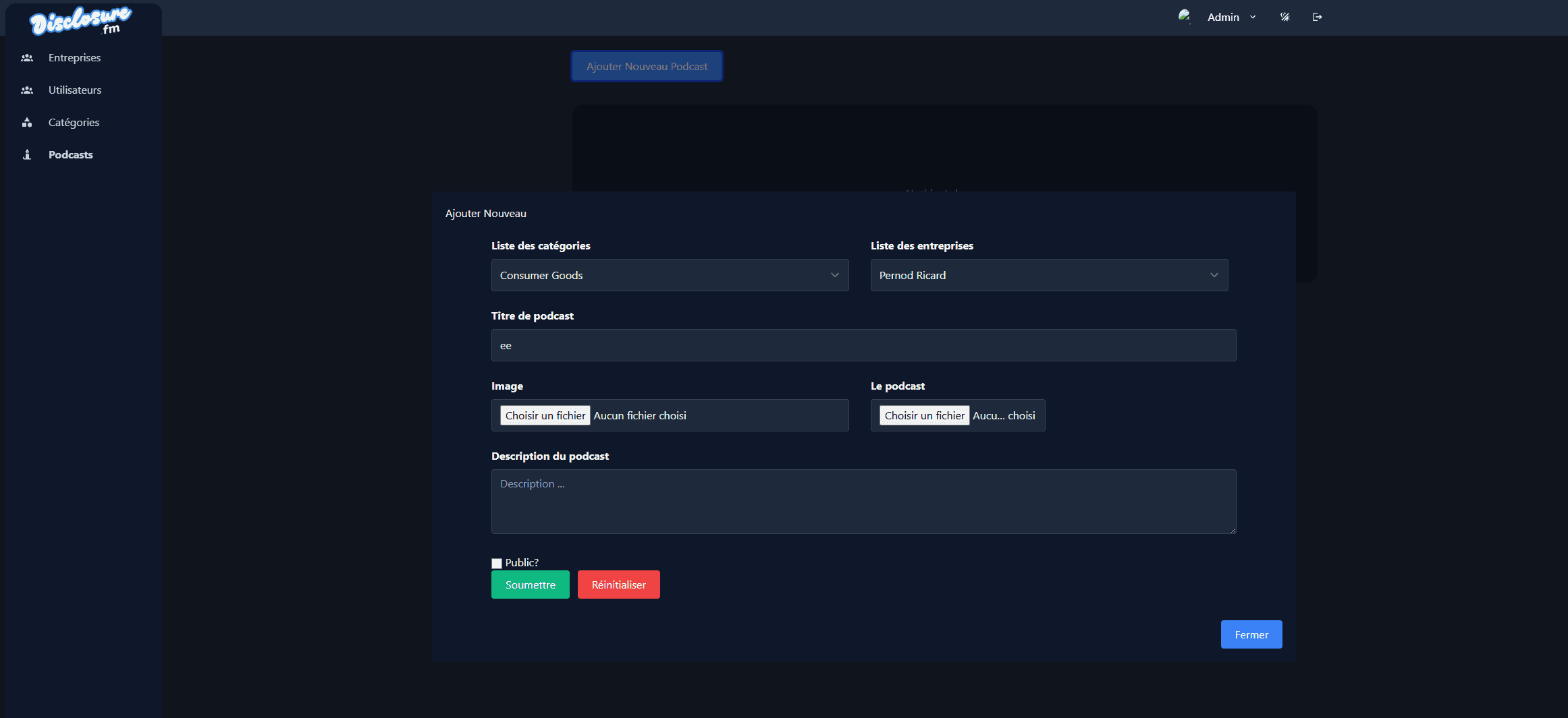 Podcast management SaaS platform interface
